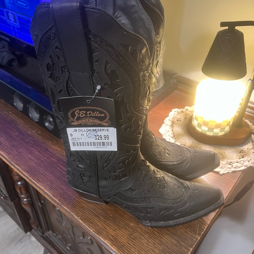JB Dillon Black Cowboy Boots